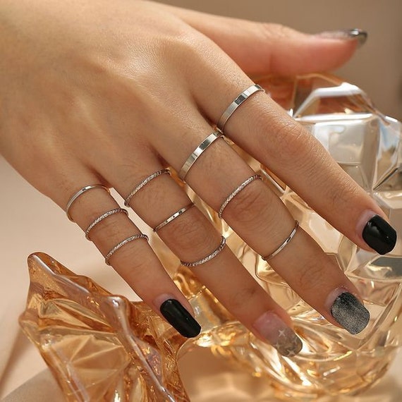 de anillos de delicados de 10 piezas anillos - Etsy