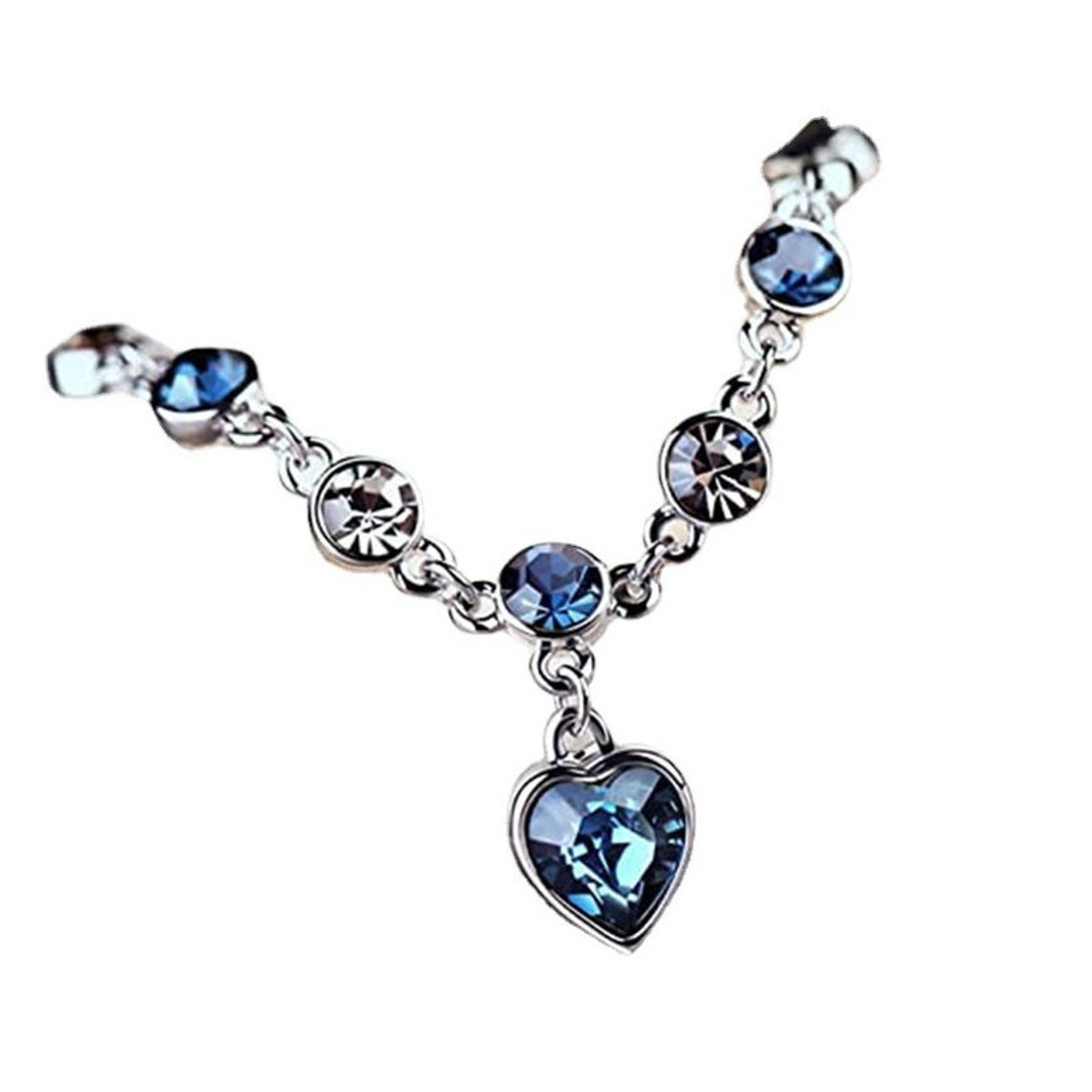 Sapphire Blue Bracelet Navy Blue Wedding Bracelet CZ Crystal Etsy