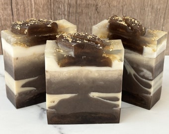 Coffee Soap, Handmade Glycerin Soap for Coffee Lovers, Gift for Dad, Bulletproof Coffee Artisan Soap With Invigorating Coffee Shop Vibes!