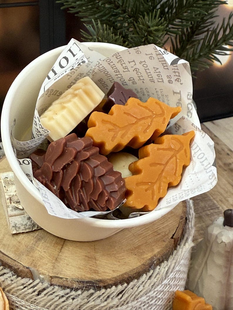 Strong Scented Fall Wax Melts, Fall Scented Wax Melts, Soy Beeswax Wax Melts, Fall Holiday Butterscotch Vanilla Scent, Holiday Gift for Her!