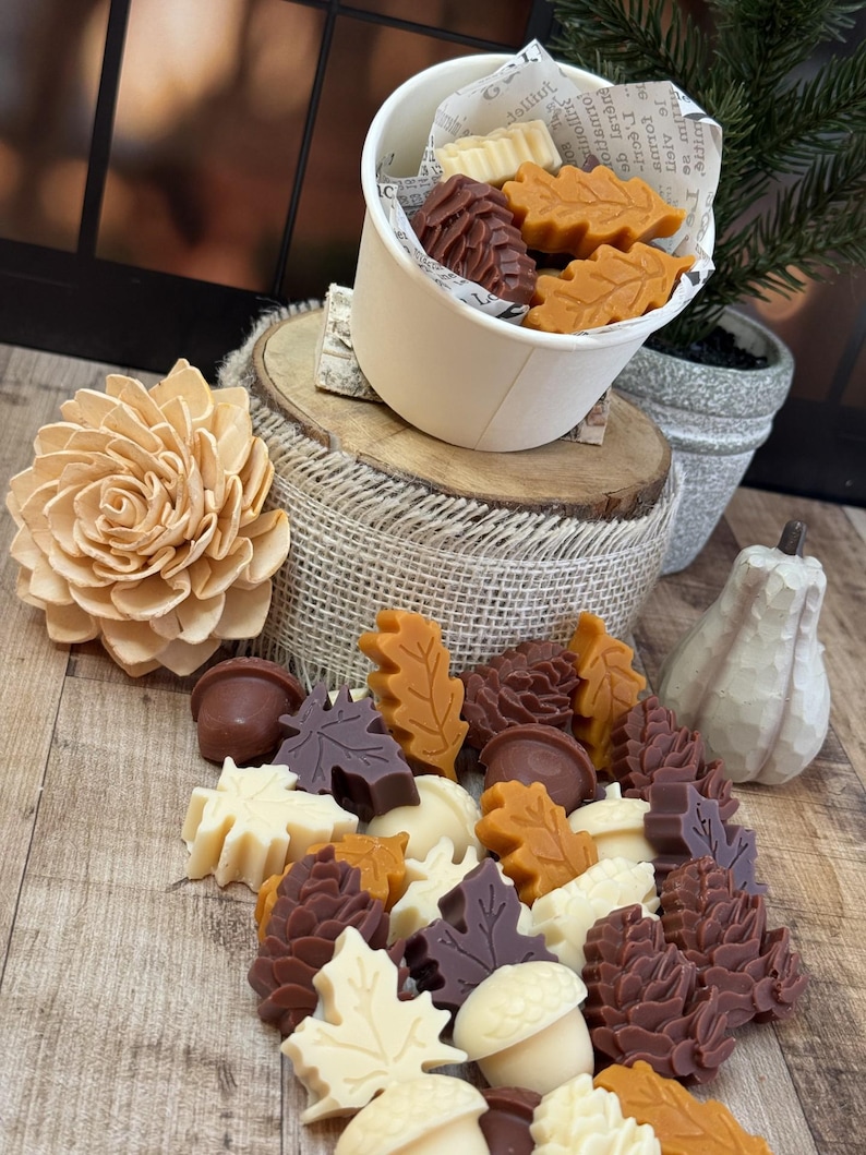 Strong Scented Fall Wax Melts, Fall Scented Wax Melts, Soy Beeswax Wax Melts, Fall Holiday Butterscotch Vanilla Scent, Holiday Gift for Her!