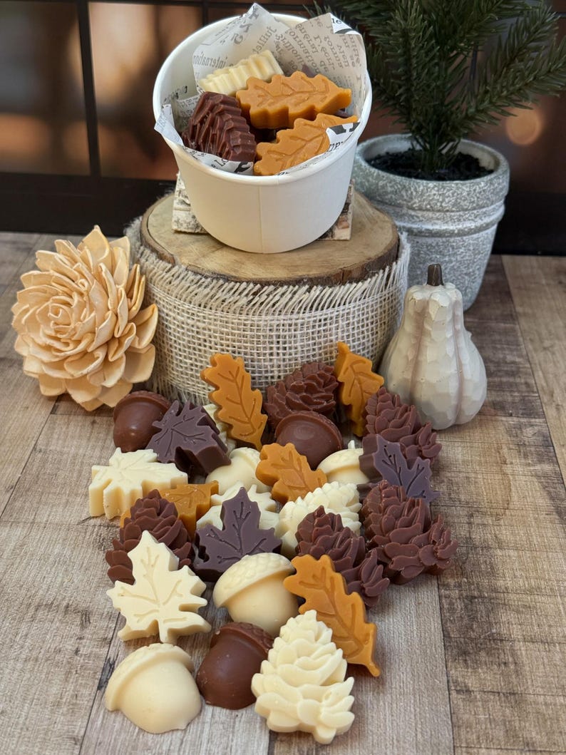 Strong Scented Fall Wax Melts, Fall Scented Wax Melts, Soy Beeswax Wax Melts, Fall Holiday Butterscotch Vanilla Scent, Holiday Gift for Her!
