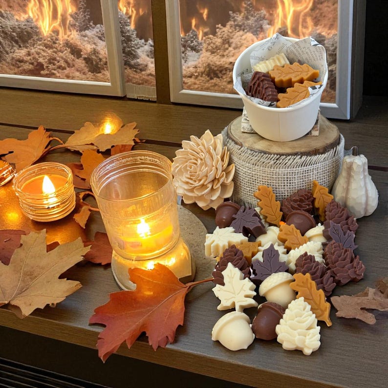Strong Scented Fall Wax Melts, Fall Home Fragrance, Soy Beeswax Wax Melts, Fall Holiday Butterscotch Vanilla Scent, Holiday Gift for Her!