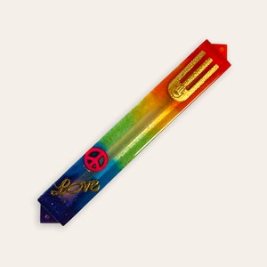 Rainbow Mezuzah - Handmade Mezuzah Case - Epoxy Resin Mezuzah - Rainbow LGBTQ - Rainbow Mezuzah Case - Mezuzah For Girls - Kosher Scroll