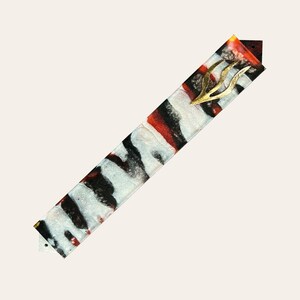 Colorful Zebra Pattern Epoxy Resin Mezuzah Case with Satin Gold Shin. Mezuza - Judaica Jewish Gift - Optional Kosher Scroll - Handmade Art