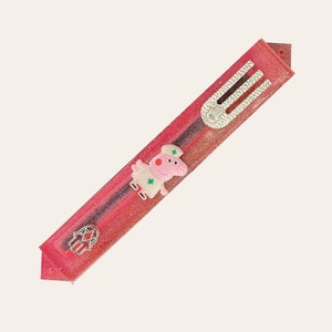 Kids Mezuzah with Favorite Character in Chameleon Pink - Customize Any - Personalized Mezuzah - Handmade Epoxy Resin Mezuzah - Kids Judaica