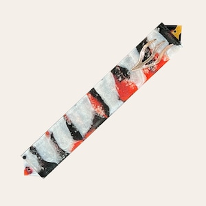 Colorful Zebra Pattern Epoxy Resin Mezuzah Case with Satin Rose Gold Shin. Mezuza - Judaica Jewish Gift -Optional Kosher Scroll Handmade Art