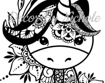 Download Unicorn Mandala Svg Etsy