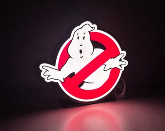Ghostbusters Logo LED Light 3D Printed Display Sign | USB Powered 9" x 7.75"
