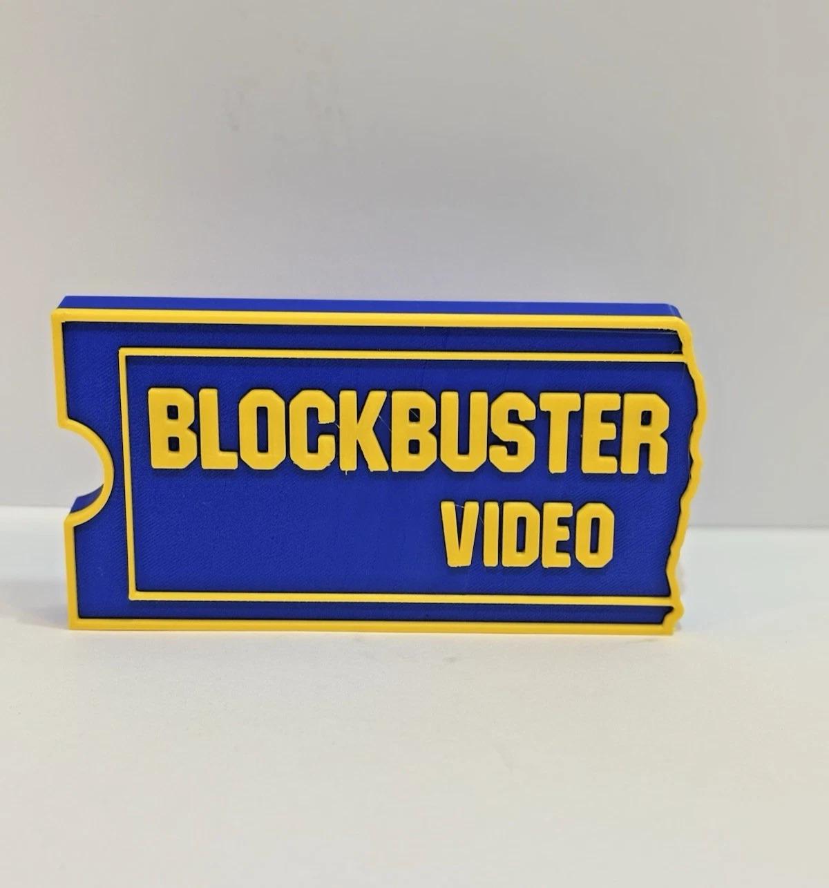 3D Printed Blockbuster Video Logo Sign Retro 90s Movie Room Decor ...