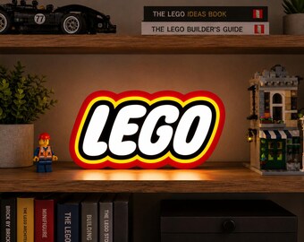 LEGO Logo LED Light Box USB Powered 3D Gedruckt Schreibtischlampe Schild 9 "x 5" Zoll