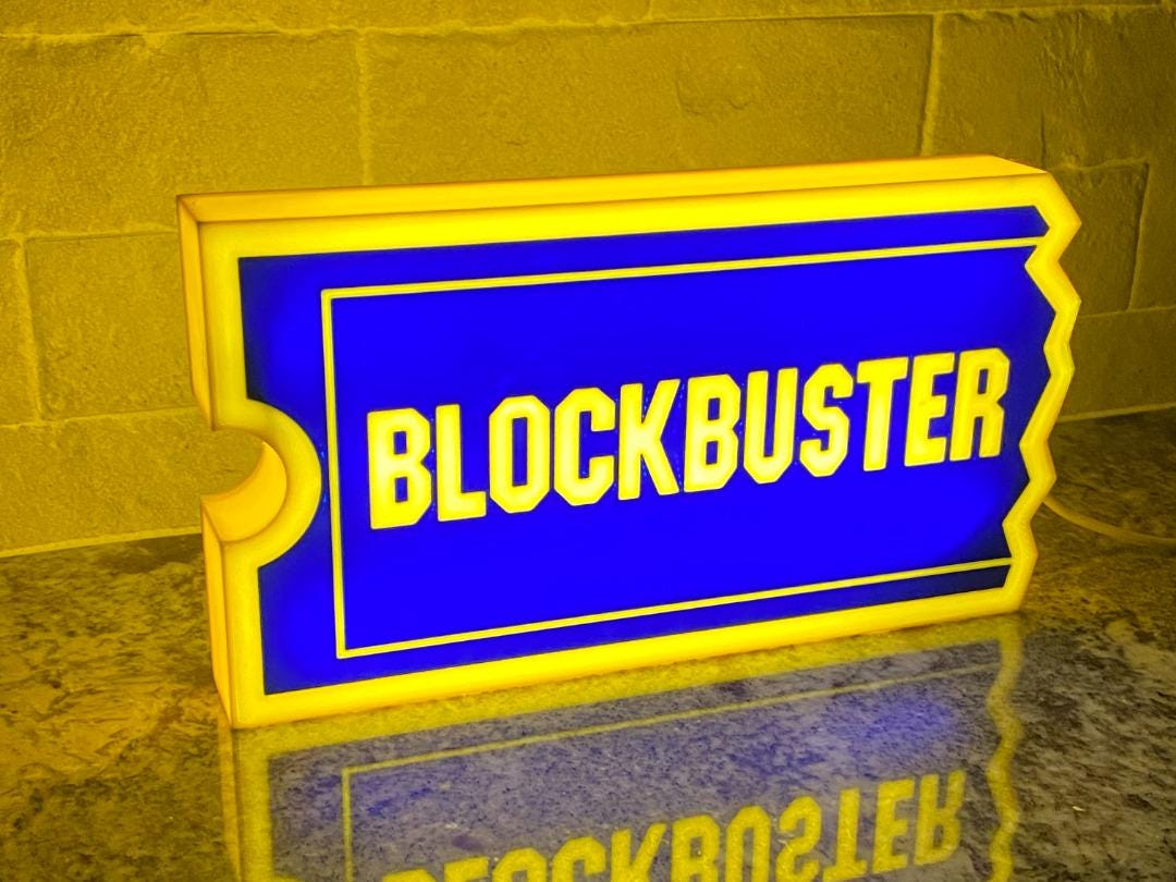 Light up Blockbuster Video Decoration 3d Printed Sign Extra Large XL 9 ...