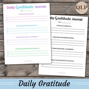 Daily Gratitude Journal Printable Planner Worksheet, Gratitude Diary, Daily Gratitude Log, Thankfulness Journal
