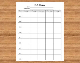 Homeschool Block Schedule