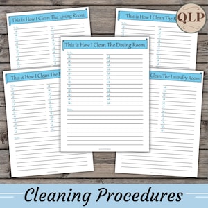 Blue-Reinigungsverfahren Printable Pack, Master-Reinigungsprozesslisten, Reinigungsverfahren zum Ausdrucken für Ihr Zuhause