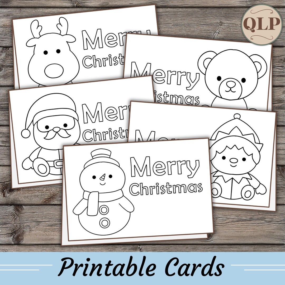 Kid Outline.pdf Printable Kids Christmas Coloring Cards: Character Outlines (PDF ...