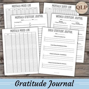 Printable Gratitude Journal Pack-Minimalist, Thankfulness Planner, Gratitude Diary, Gratitude Log Printable