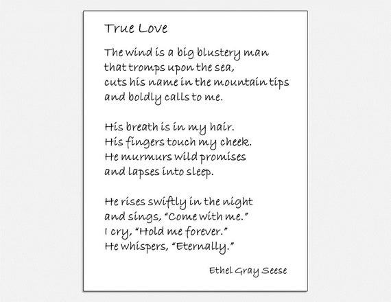 True Love Poem-digital File - Etsy