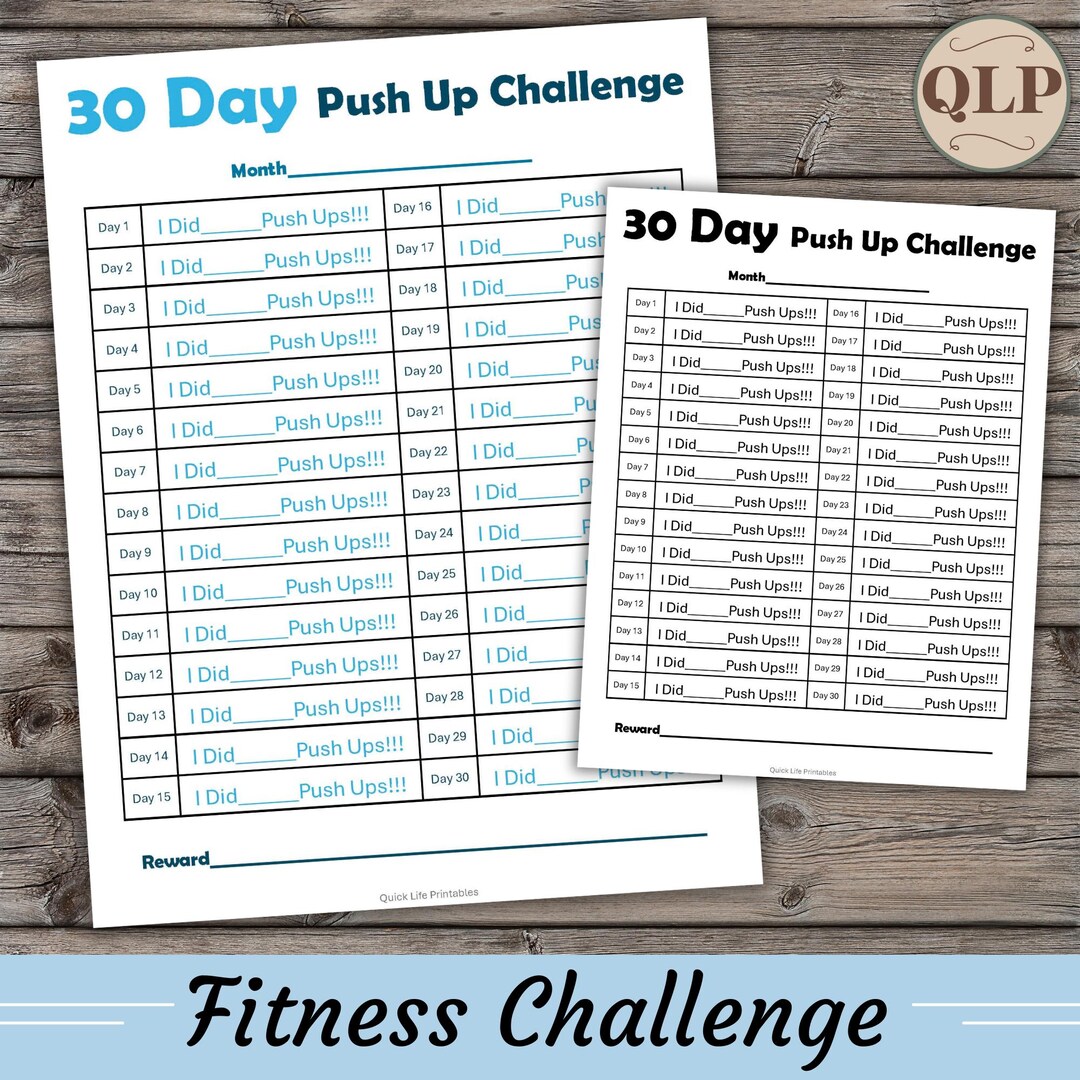 30 Day Push-up Challenge Tracker Printable (PDF) - Etsy UK