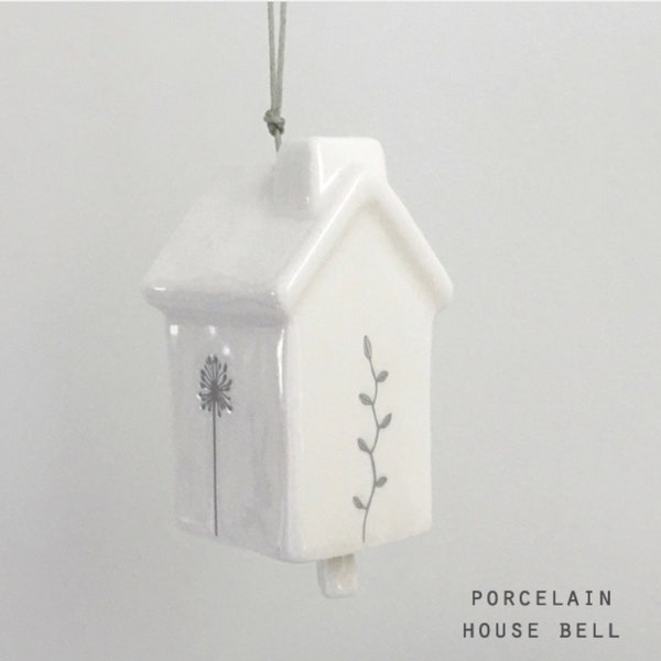 East of India Porcelain Hanging Bell House | Housewarming | Gift | Keepsake | Xmas | Birthday | Decoration