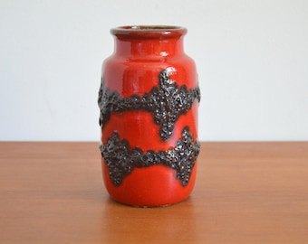 Smaller vase Scheurich 231-15 red black Fat Lava Mid Century