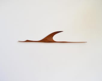 Heron wall ornament, wall picture, 50 cm, crane, teak, mid-century vintage wood, 50s/60s, mcm wall decoration
