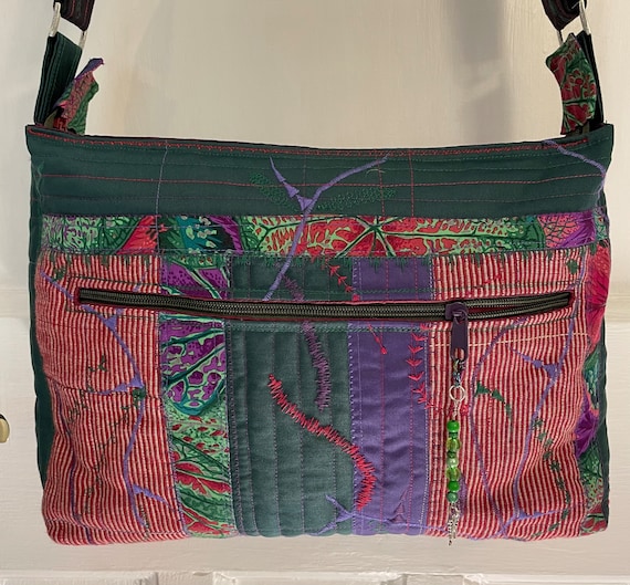 Chic Olive Green Crossbody Bag with Red and Purple Accents‎ Crossbody Bag | Vic Downtown | Consuela main image 4