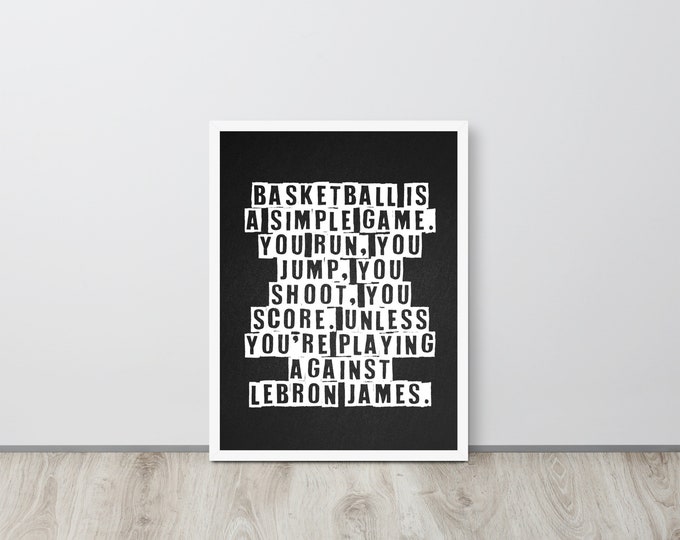 Art mural de basket-ball, décoration murale de basket-ball, affiches inspirées de la NBA avec des citations inspirantes, tirages d'art en noir et blanc, chambre d'ado