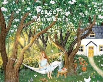 Peaceful Moments Birthday Calendar, Cottagecore Perpetual Calendar, Nature Scenes Calendar
