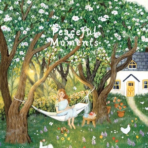 Peaceful Moments Birthday Calendar, Cottagecore Perpetual Calendar, Nature Scenes Calendar