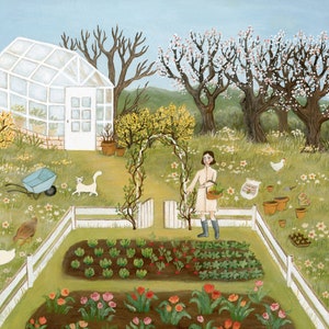 Spring Seedling Illustration, Cottagecore Art, Spring Artprint image 1