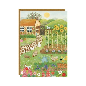 Carte postale de ferme, carte Slow Living, été à la campagne