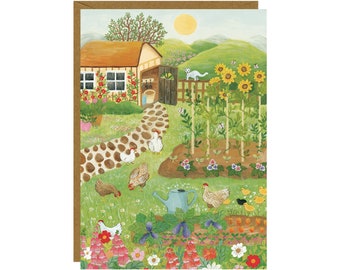 Farmhouse Postcard, Slow Living Card, Summer In The Countryside