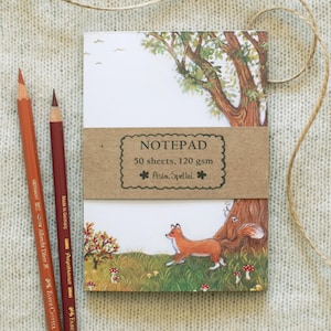 Fox In The Forest Notepad, A6 Notepad, To-do List Planner, Notepad For Scrapbooking