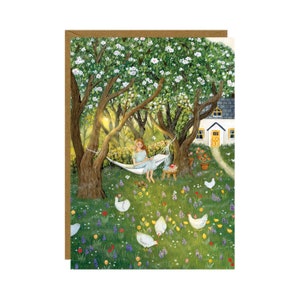 Carte postale Matins de printemps, Matinée glacée dans le verger, Carte Cottagecore