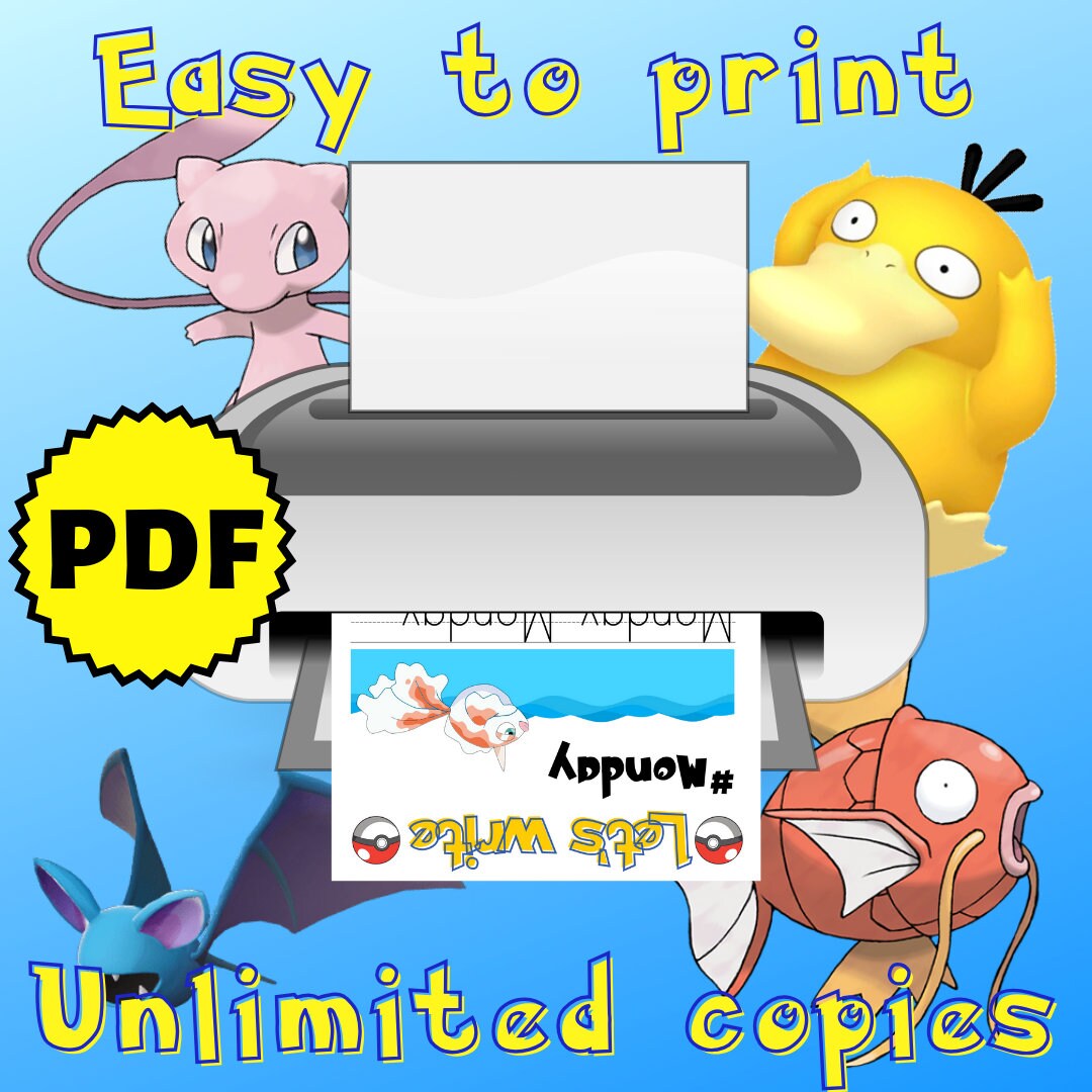 Pokémon Handwriting Time Capsule Worksheets, Easy to Print at Home