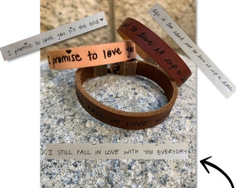 Actual Handwriting Bracelet,Personalized Leather Bracelet,Custom Cuff Bracelet,Gifts for Her & Him,Custom message,Handwriting Leather Band