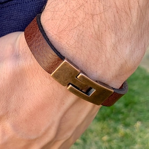 Personalized Leather Men Bracelet,Hidden Message Bangle,Bracelet For Men,Custom Men Bracelet,Engraved Leather Wristband,Father's Day Gifts