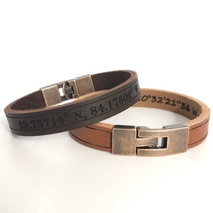 Leather Bracelet For Guys Men Bracelet Personalized Son Leather Bracelet Gift For Dad Engraved Bracelet For Husband Leather Gift for Wedding