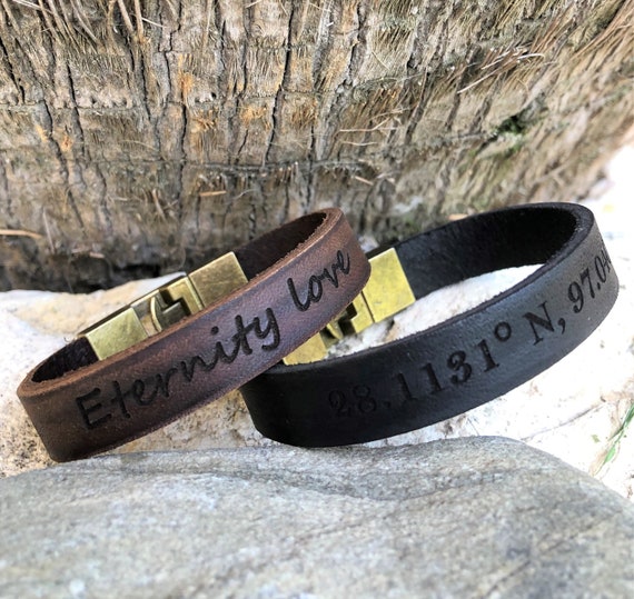 Personalized Leather Men Bracelets Father s Day Gifts Accessories