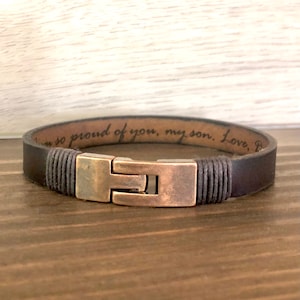 FREE SHIPPING-Bracelet For Men, Father&#39;s Day,Custom Men Jewelry,Personalized Leather Bracelet,Unisex Custom Bracelet,Leather Band Engraved