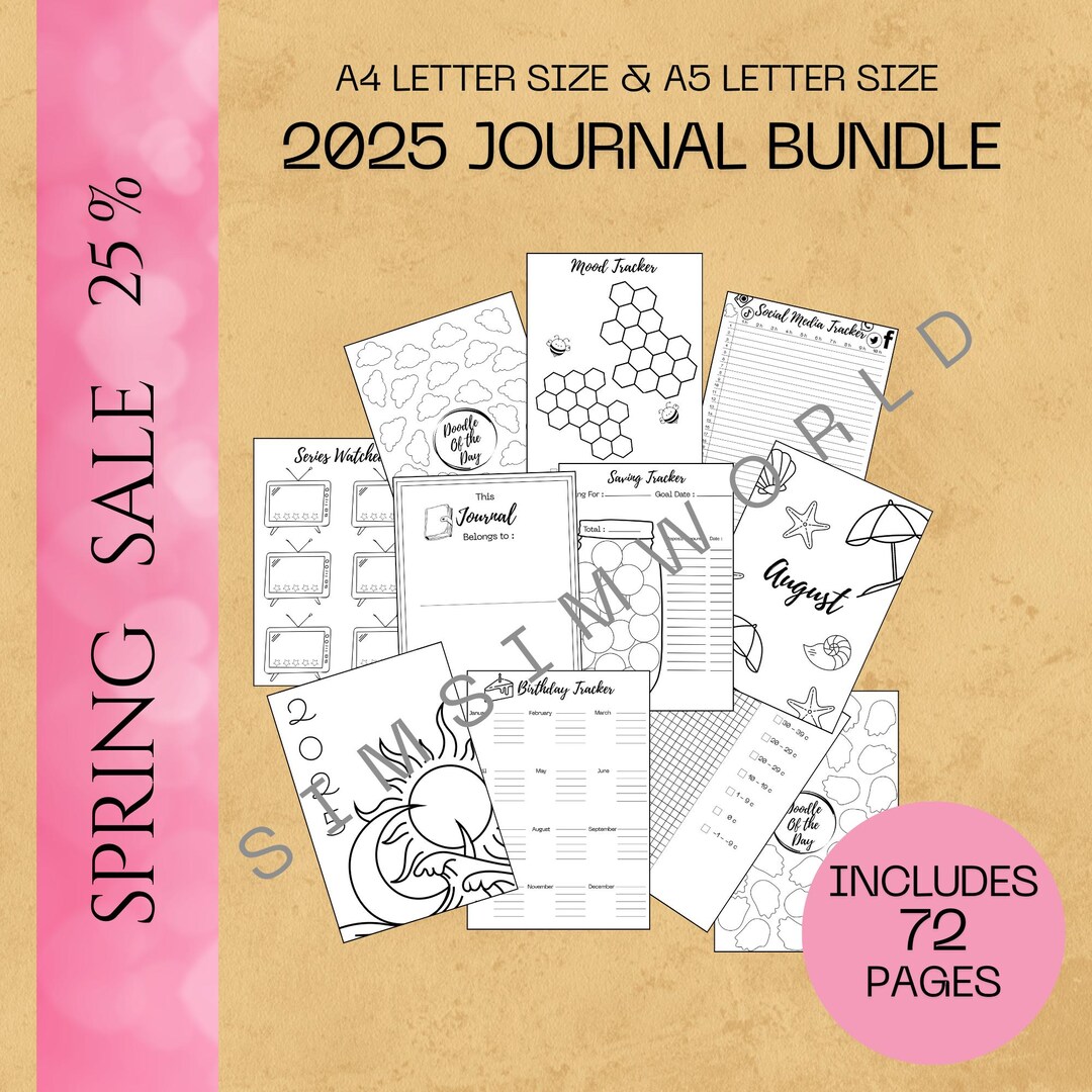 2025 Journal Bundle: A4 & A5 Printable Planner Pages (digital Download ...