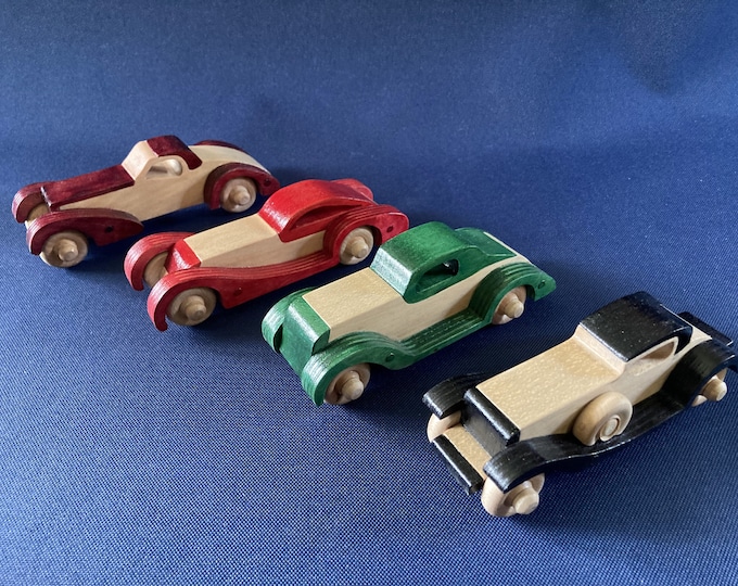 Classic Car Set Handmade in Basswood and Birch Plywood