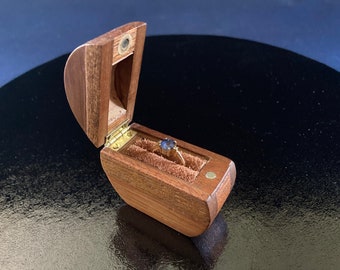 Wooden Ring Box Handmade from Mahogany and Cedar Wood