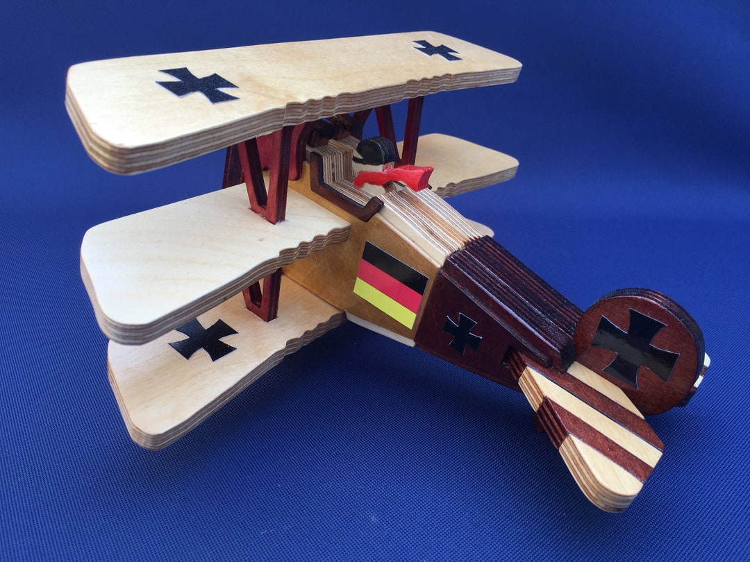 Wooden Retro Model of the Red Baron's Triplane Handcrafted From Birch ...