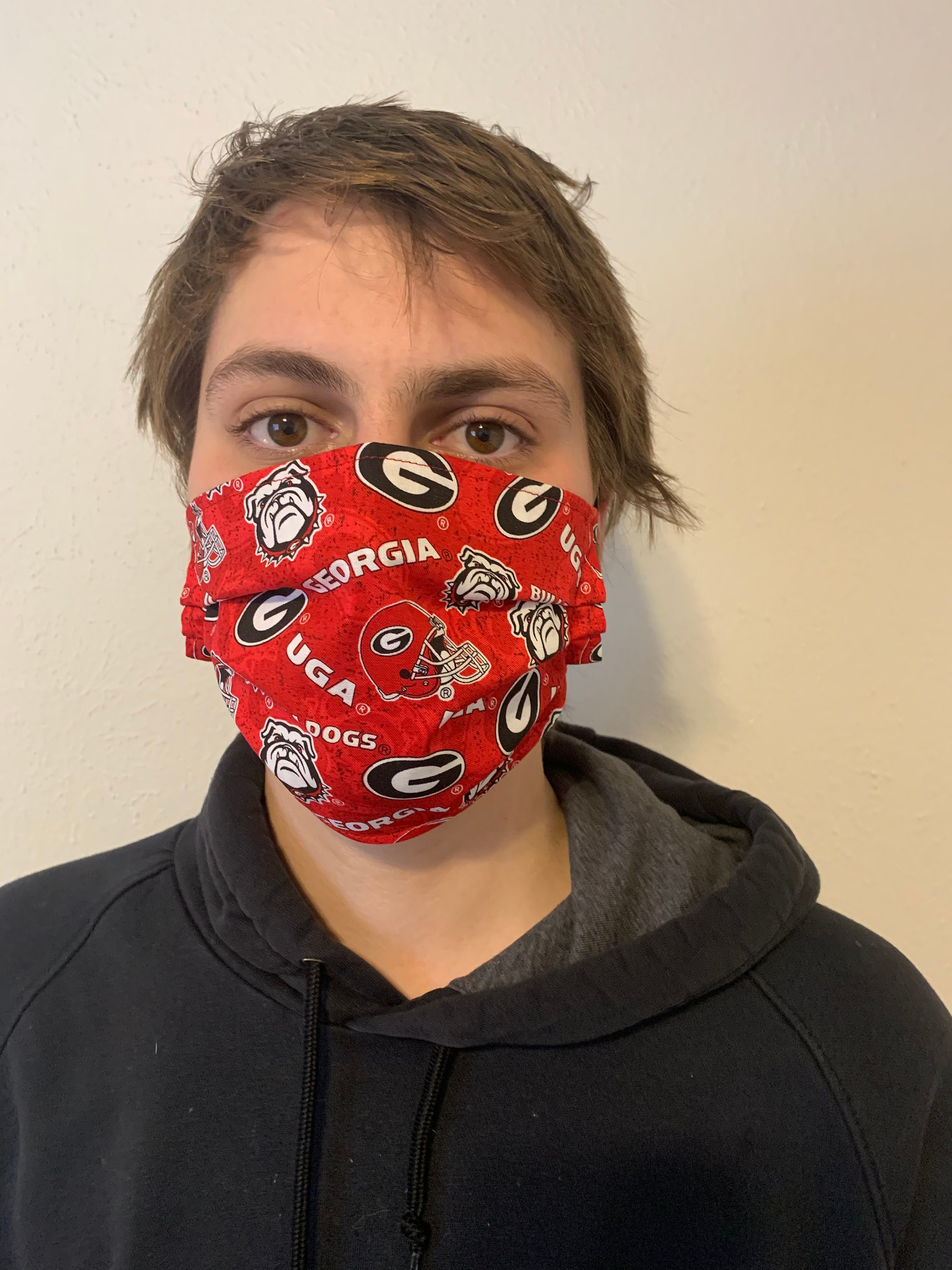 University of Face Mask Adjustable Reversible UGA Etsy