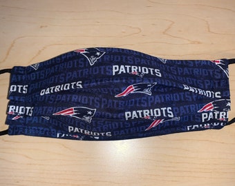 New England Patriots Face Mask ~ Extra Long ADJUSTABLE Ear Bands  - Extra Large Available ~ New England Patriots Gifts for Men