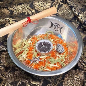 Hekate Offering & Altar Bowl Bundle, Goddess Hekate Ritual Kit, Goddess Decor, Witchcraft, Wicca, Hellenism, Pagan, Greek Mythology