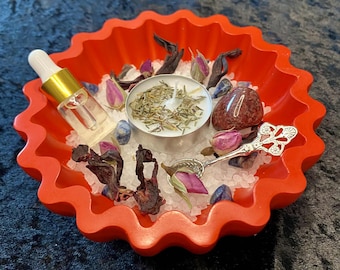 Liebe anziehende Liebe Salzschale, Liebesritual Altar Teller, Romantik Zauber Kit, Anziehungskraft Hexenkit, Hexerei Salzschale, Pagan, Wicca Geschenk