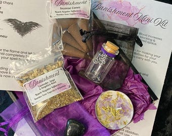 Banishment Kit, Easy DIY Banishment Starter Witch Kit, Baby Witch Starter, Beginner Witchcraft Bundle, Wicca Spellcasting box, Witches Gift,